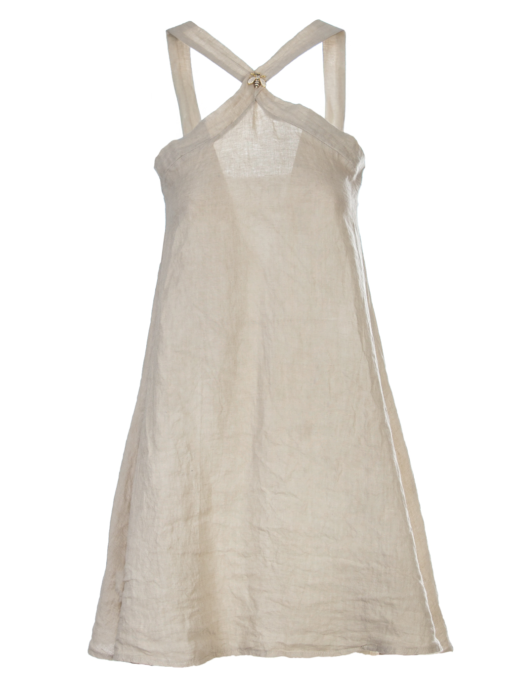 ABITO CORTO DETTAGLIO COLLO, 3TG  - BEIGE
